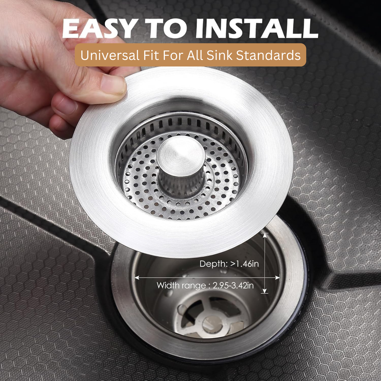 PopGuard™ — 3-in-1 Sink Stopper & Strainer